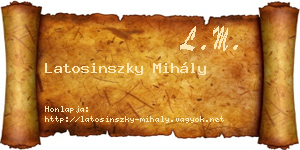 Latosinszky Mihály névjegykártya