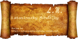 Latosinszky Mihály névjegykártya