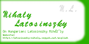 mihaly latosinszky business card